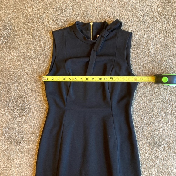 Calvin Klein Black Midi Pencil Dress Sleeveless With Bow Size 8 - Picture 10 of 12